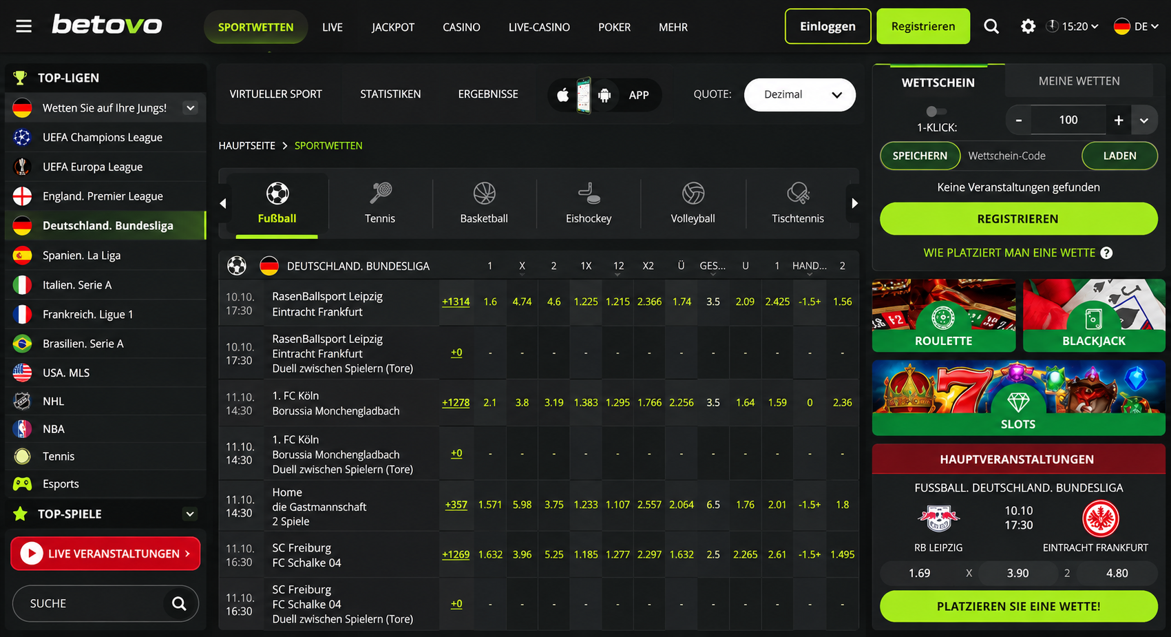Betovo Sportwetten-Plattform